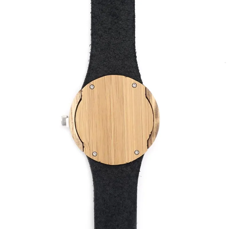 Trendy Laconic Style Wood and Leather Watches
