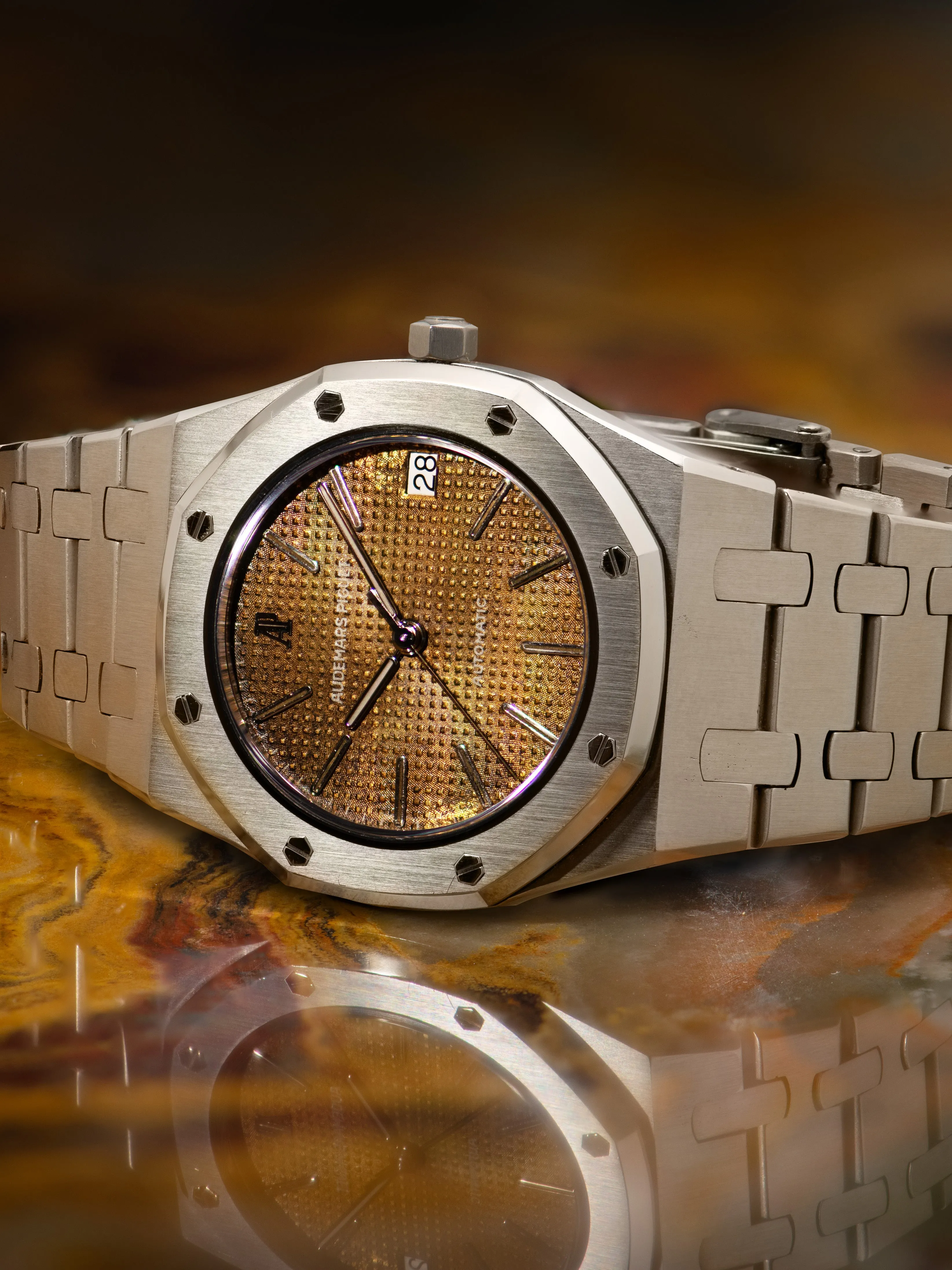 Tropical 1980s Audemars Piguet Royal Oak (Ref. 4100ST) W/ 2021 Service Papers
