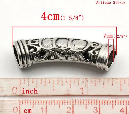 Tube Charm Spacer Beads for Snake Chain Charm Bracelet