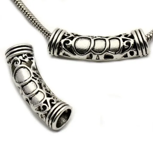 Tube Charm Spacer Beads for Snake Chain Charm Bracelet