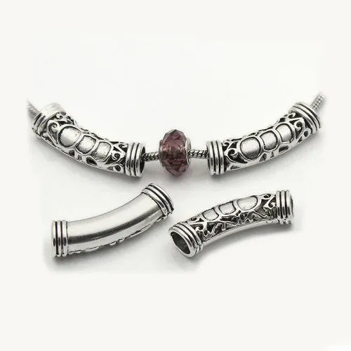 Tube Charm Spacer Beads for Snake Chain Charm Bracelet