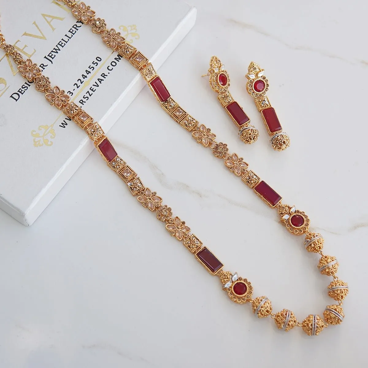 Turkish Gemstones Raj Mala Set