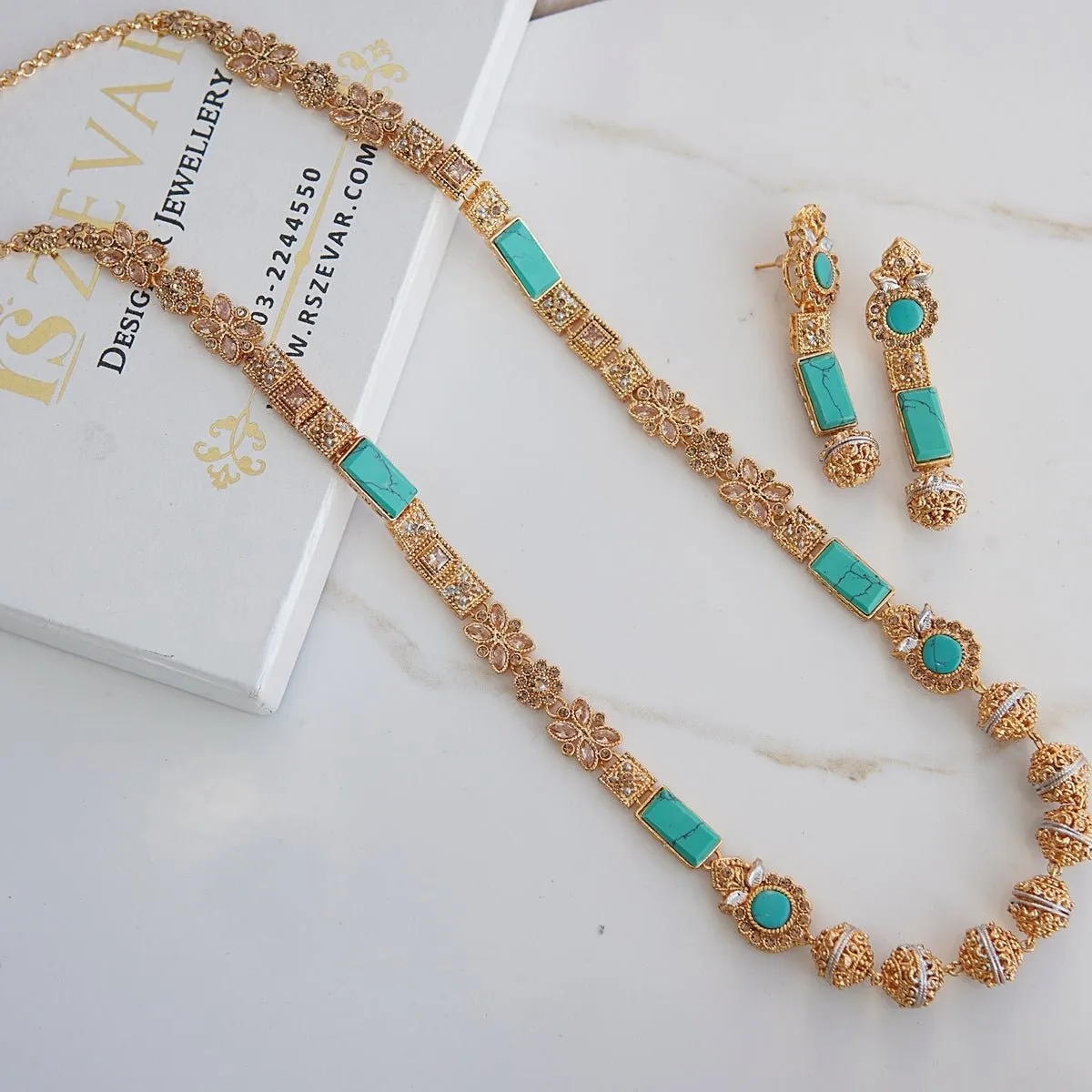 Turkish Gemstones Raj Mala Set