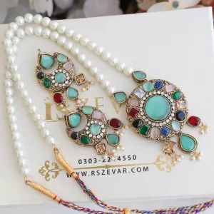 Turkish Semi-Gems Long Pendant Set