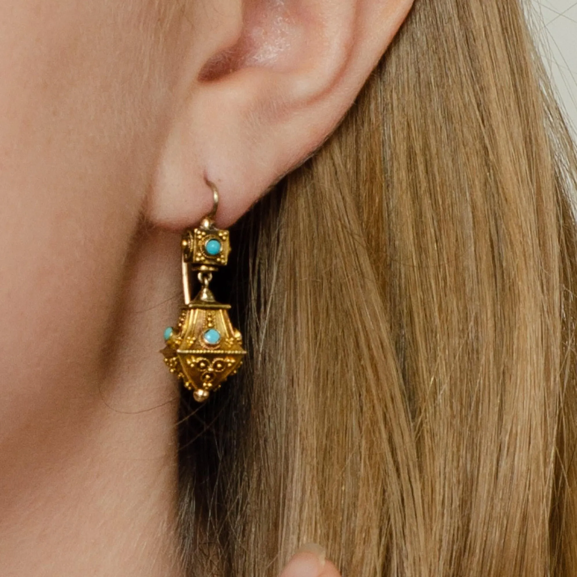 Turquoise Earrings | 14k Gold Earrings