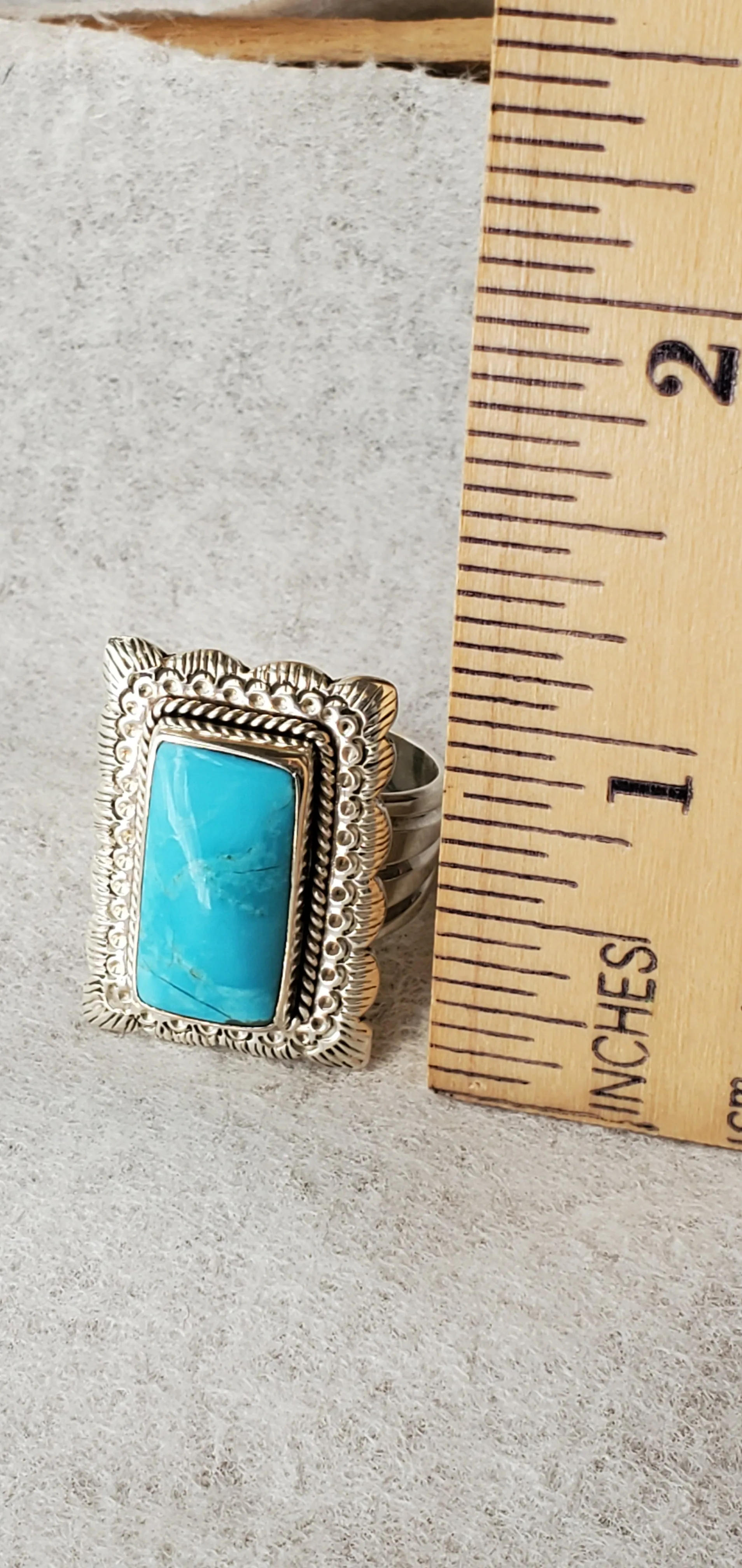 Turquoise Sterling Silver Ring (rectangle)