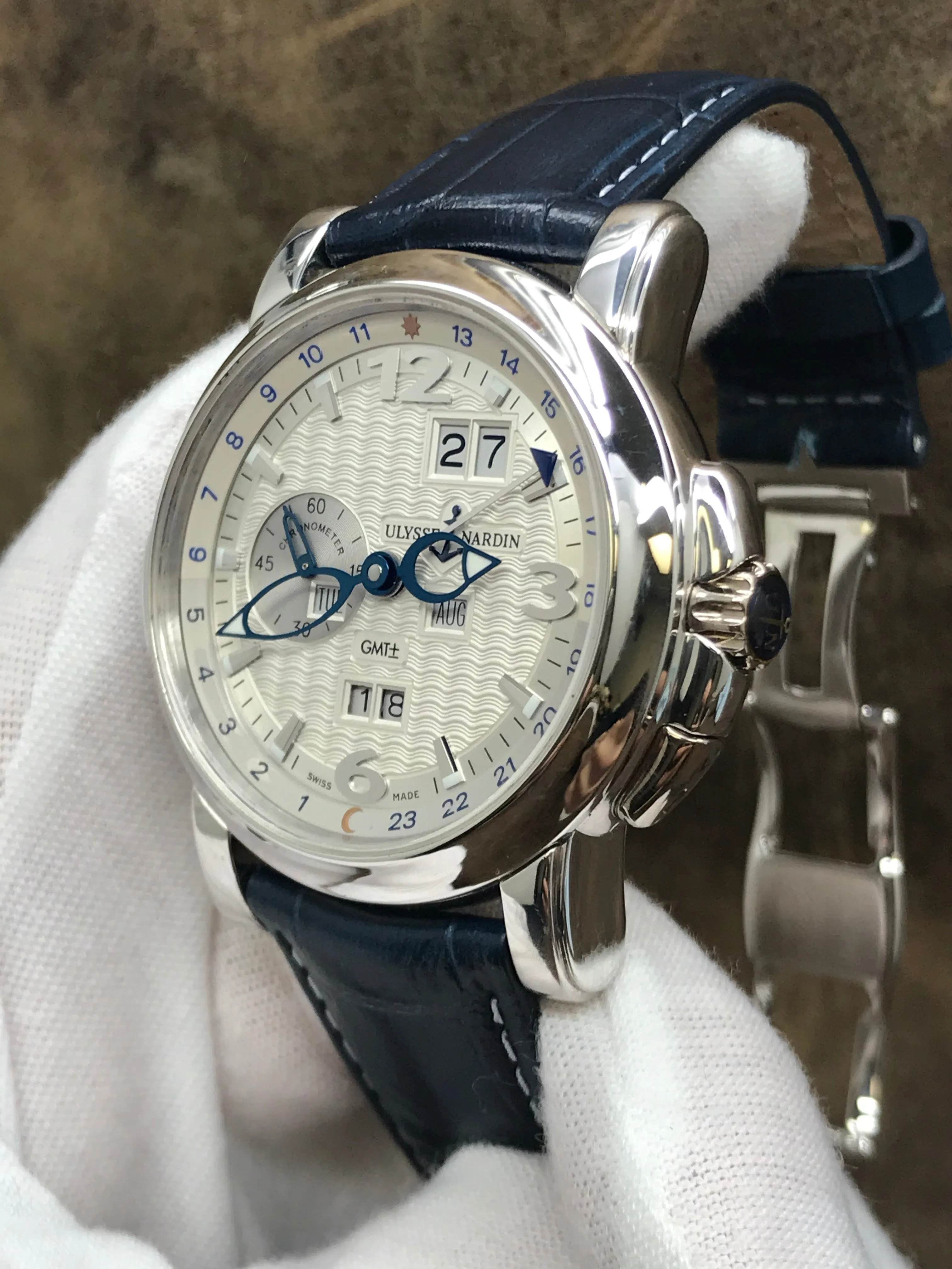 Ulysse Nardin GMT Perpetual 320-60 Silver Dial Automatic Men's Watch