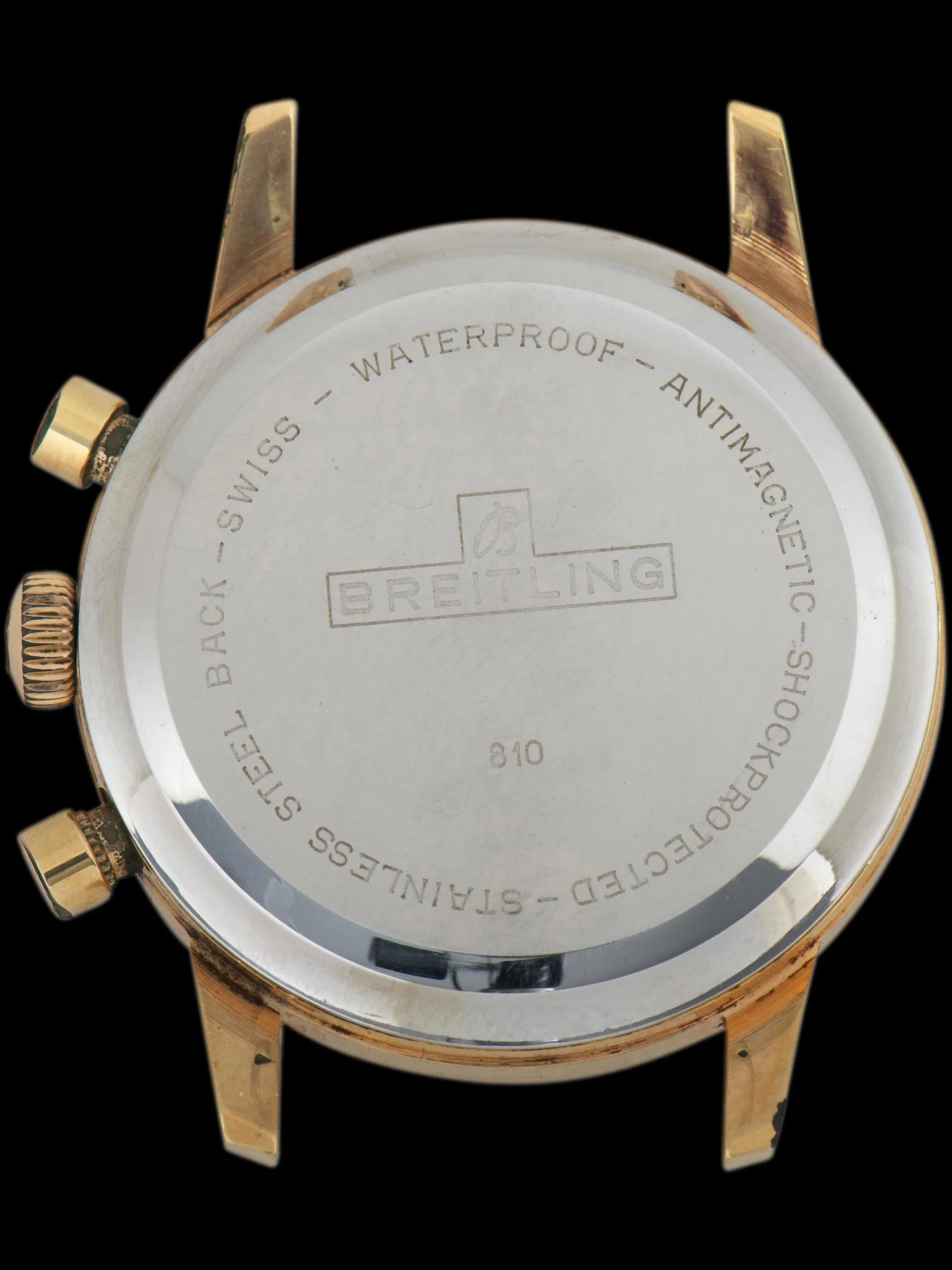 *Unpolished* 1960s Breitling Top Time Chronograph Gold Plate (Ref. 810) "Mk. II" Silver Dial