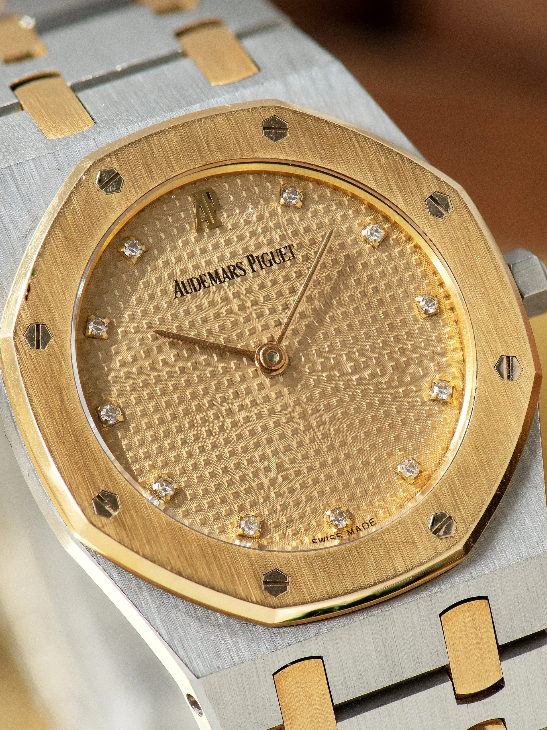 *Unpolished* 1990s Audemars Piguet Royal Oak Two-Tone (Ref. 56303SA) Champagne Diamond Dial
