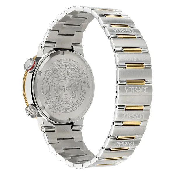 Versace Greca Logo Divers Two-tone Stainless Steel Green Dial Quartz Watch for Gents - VE8G00524