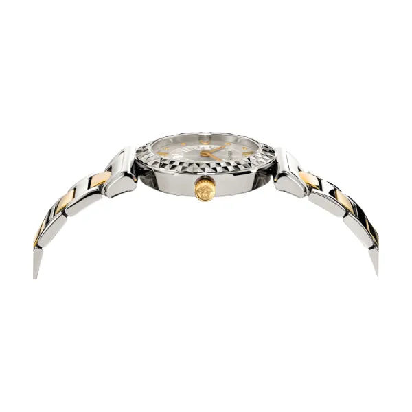 Versace Mini Vanity Two-tone Stainless Steel Silver Dial Quartz Watch for Ladies - VEAA00418