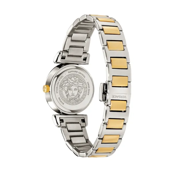 Versace Mini Vanity Two-tone Stainless Steel Silver Dial Quartz Watch for Ladies - VEAA00418