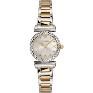 Versace Mini Vanity Two-tone Stainless Steel Silver Dial Quartz Watch for Ladies - VEAA00418