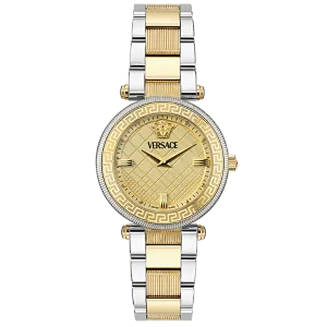 Versace Reve Two-tone Stainless Steel Gold Dial Quartz Watch for Ladies - VE8B00324