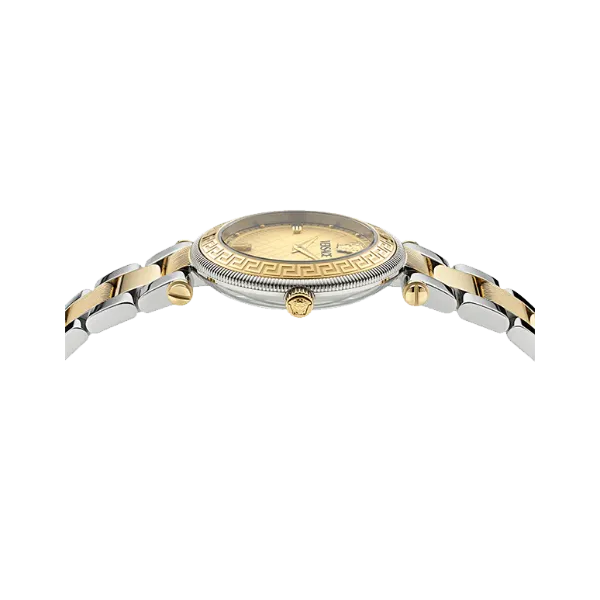 Versace Reve Two-tone Stainless Steel Gold Dial Quartz Watch for Ladies - VE8B00324