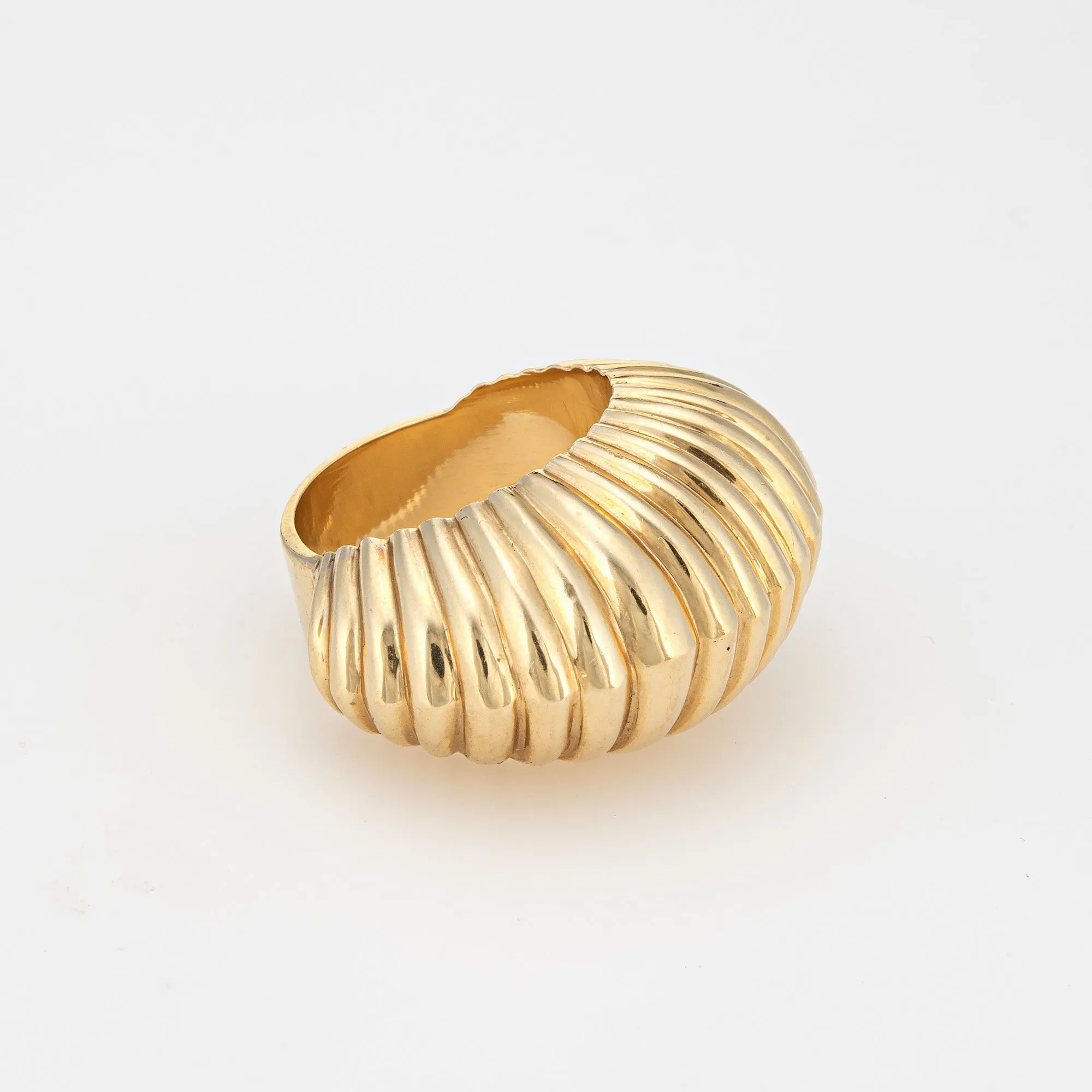 Vintage Cartier Ring c1945 Bombe Fluted Dome 14k Gold Sz 5.75 Shell Jewelry