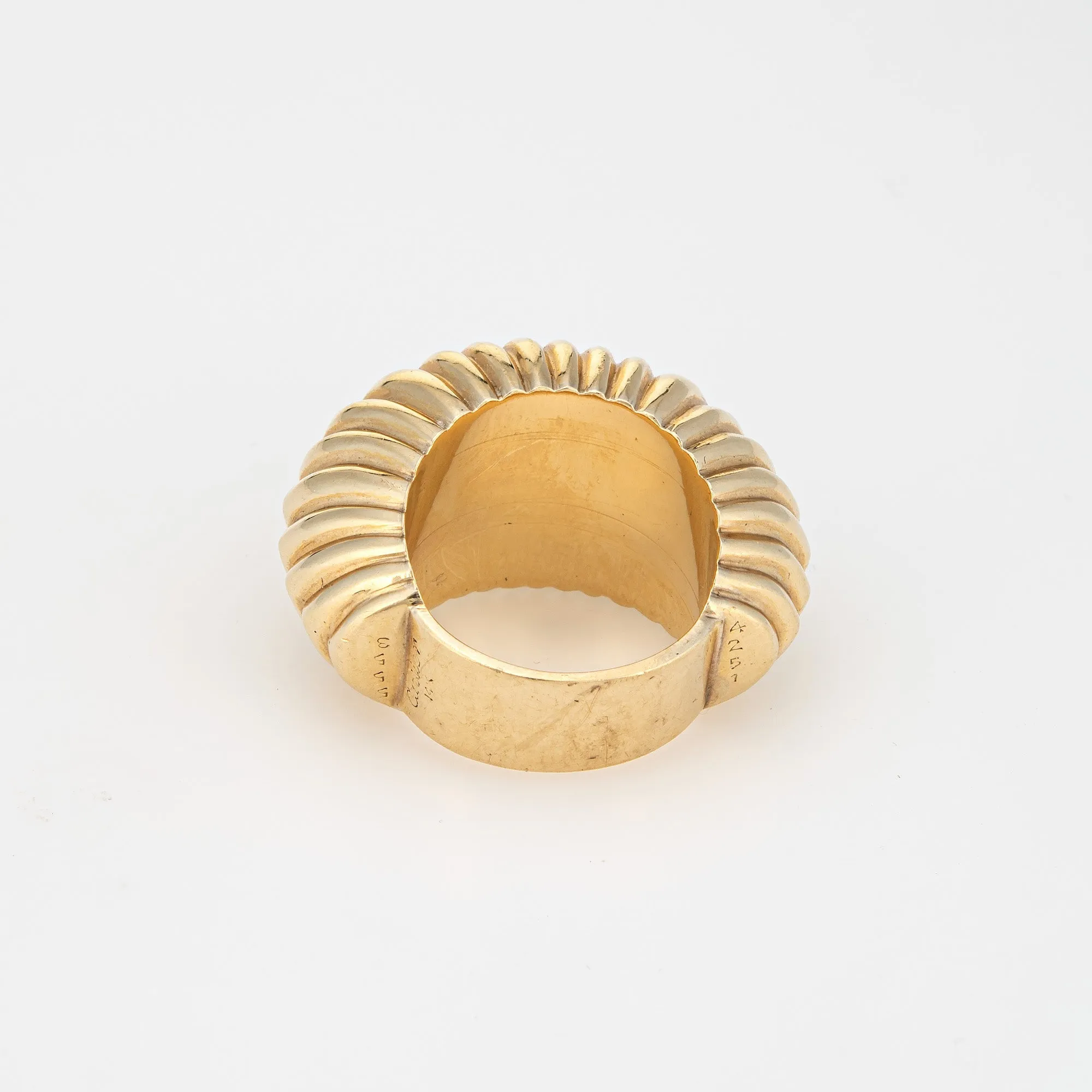 Vintage Cartier Ring c1945 Bombe Fluted Dome 14k Gold Sz 5.75 Shell Jewelry