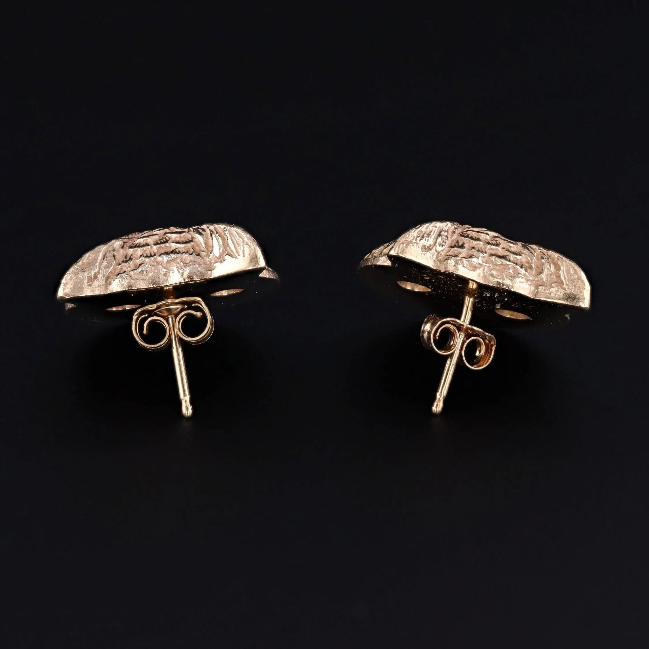 Vintage Diamond Owl Earrings of 14k Gold
