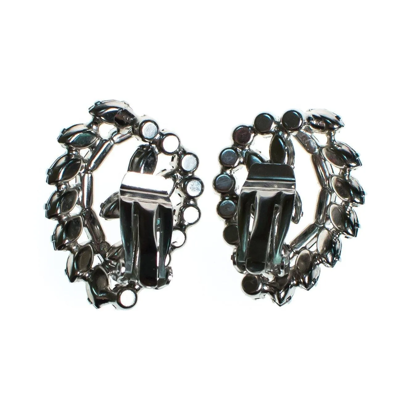 Vintage Juliana Hematite and Diamante Rhinestone Statement Earrings, Clip On