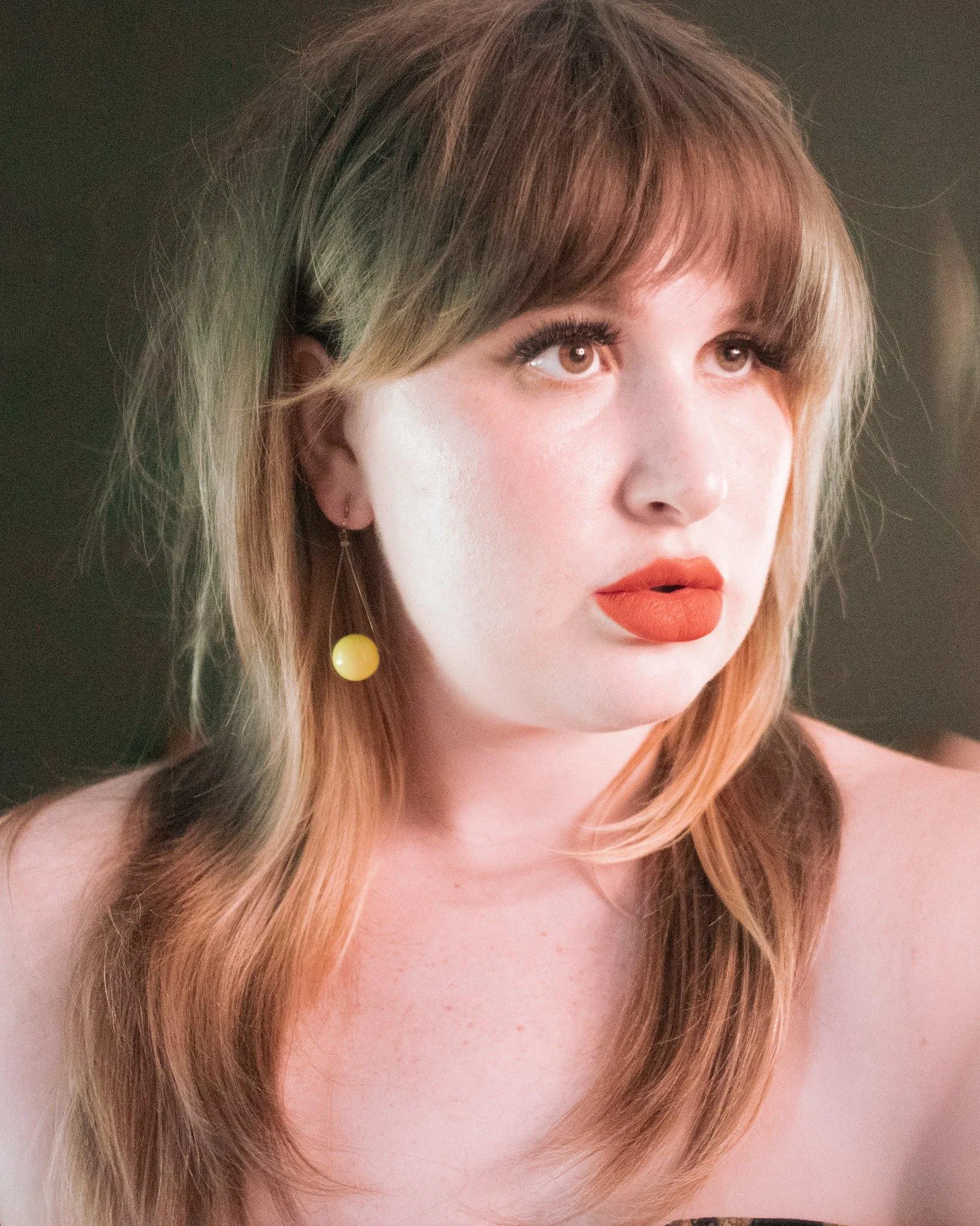 Vintage Retro Mod Yellow Bubble Bead Dangling Statement Earrings