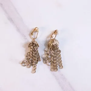 Vintage Sarah Coventry Gold Chain Tassel Earrings