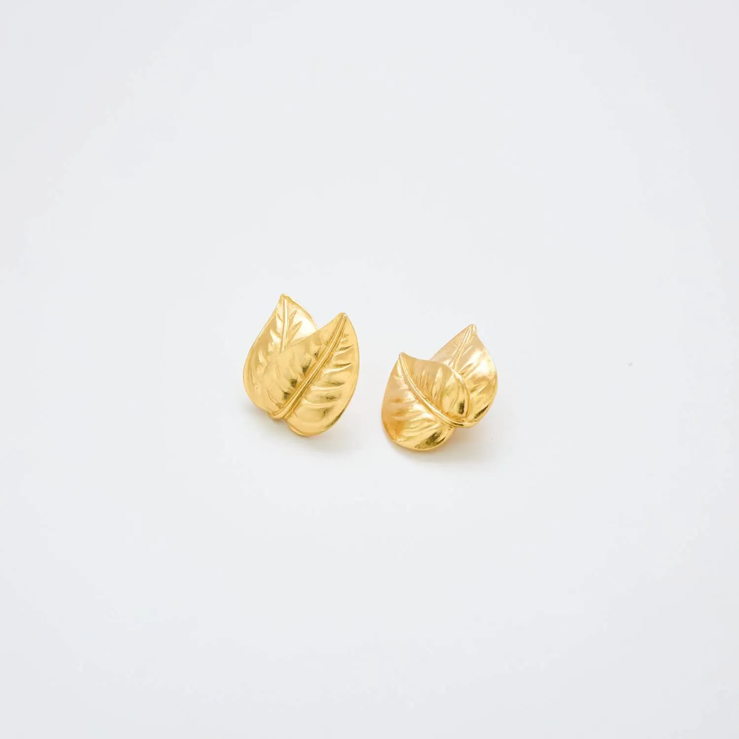 Vintage Trifari Gold Leaf Earrings