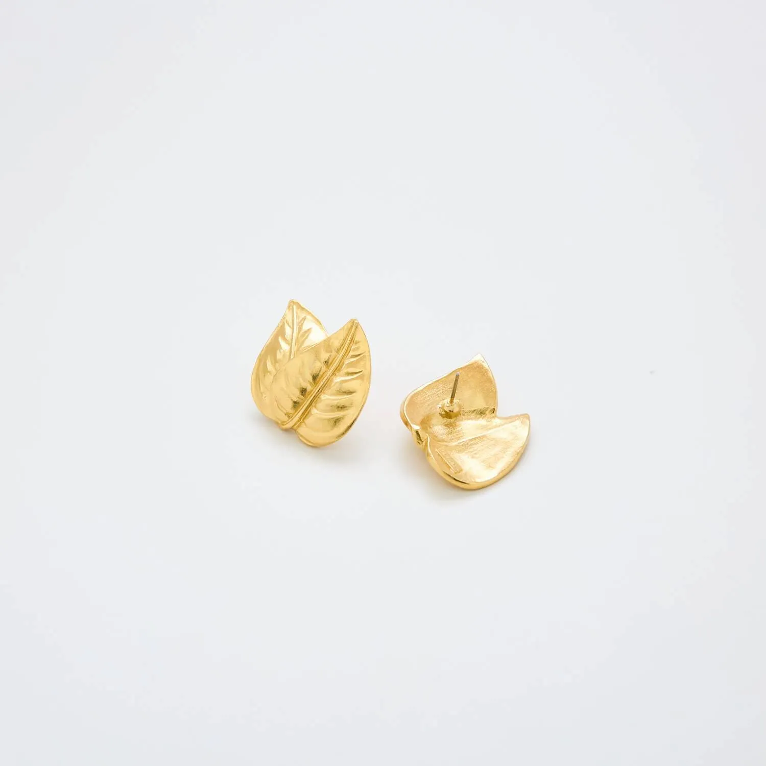 Vintage Trifari Gold Leaf Earrings