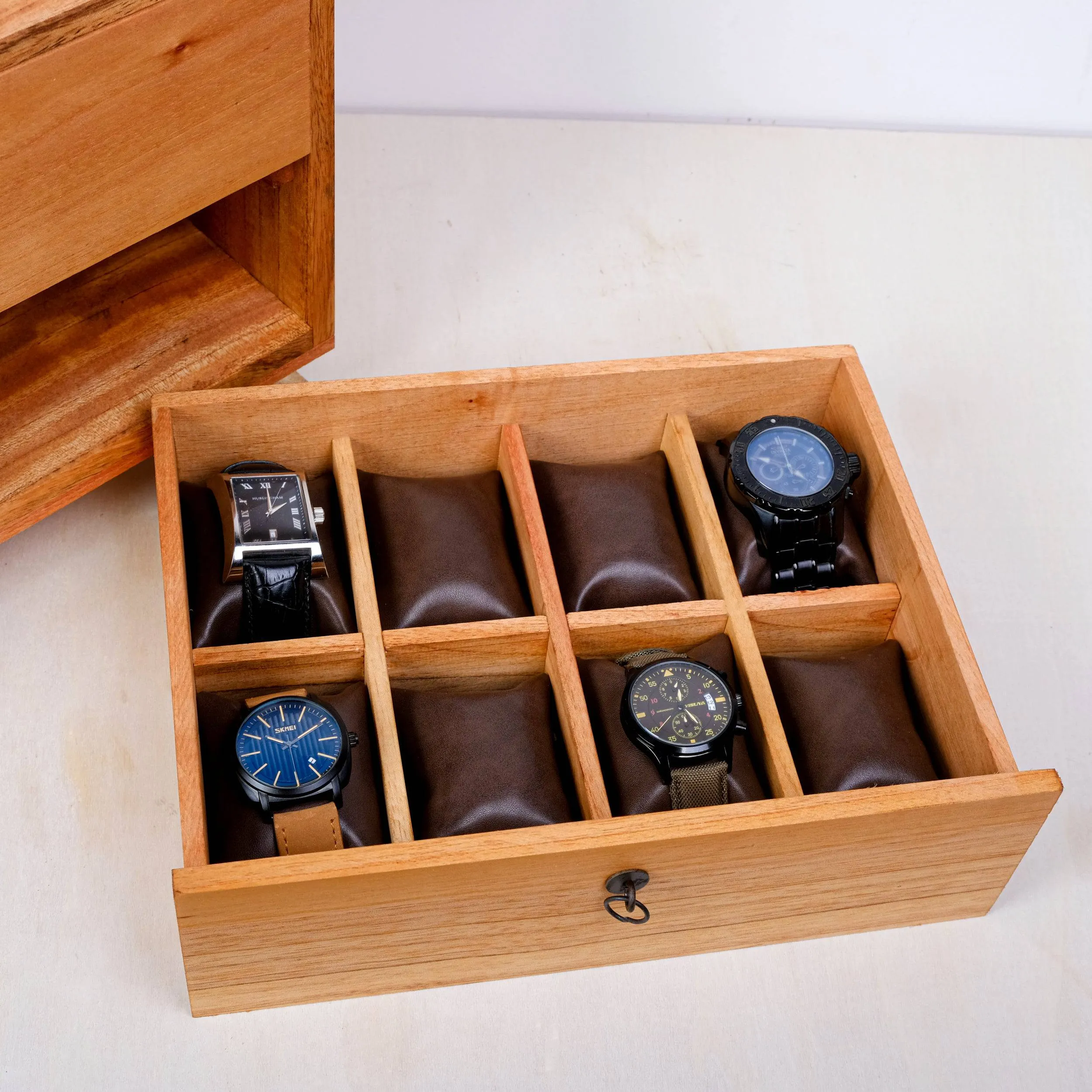 Watch Box for 16 Watches Mid Century Style Cedar Wood