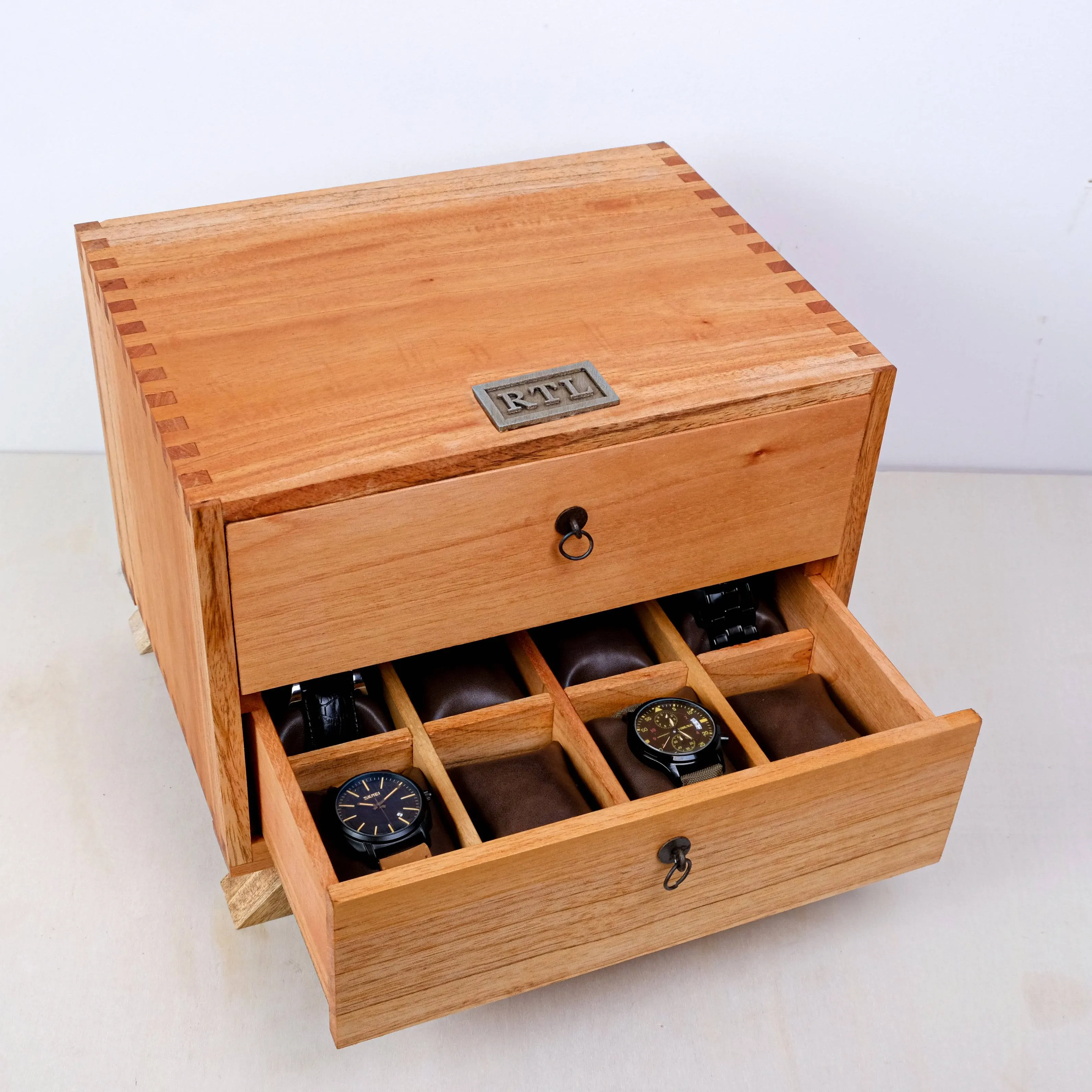Watch Box for 16 Watches Mid Century Style Cedar Wood