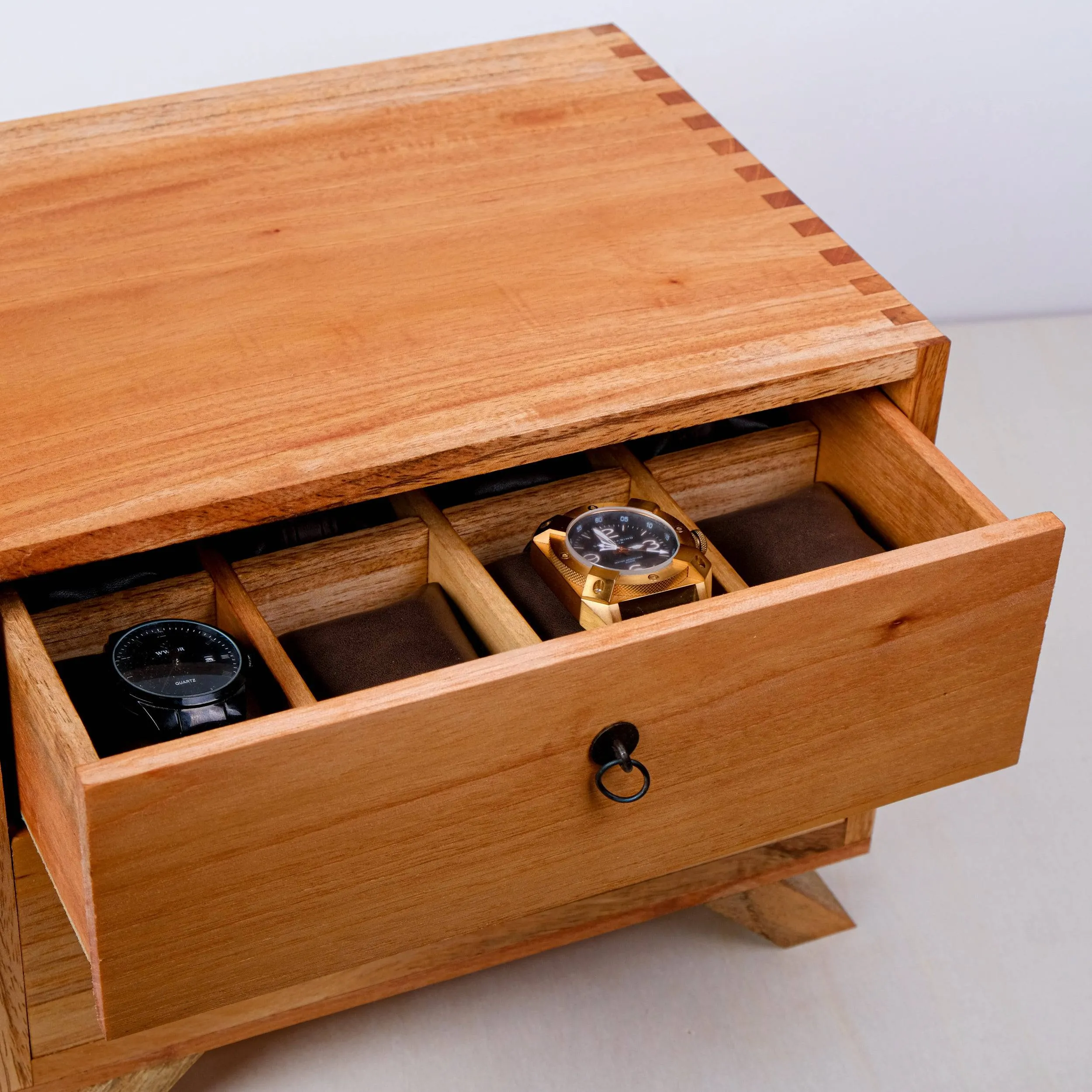Watch Box for 16 Watches Mid Century Style Cedar Wood