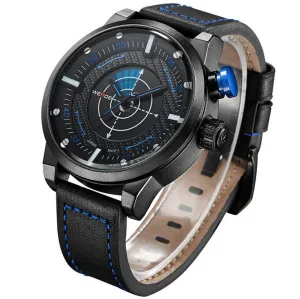 WEIDE New Men Watch Genuine Leather Band Fashion Casual Sports Design Luxury Quartz Watches Men 30m Waterproof Men Watches