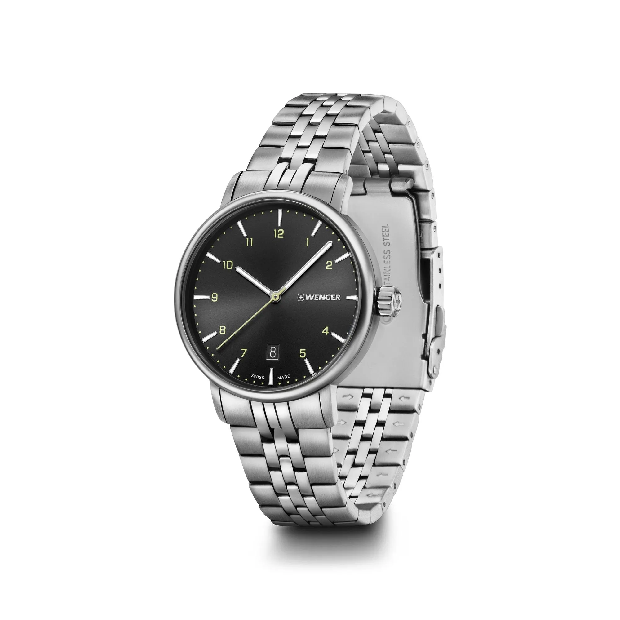 Wenger Urban Classic 40 Black Dial Bracelet Men's Watch