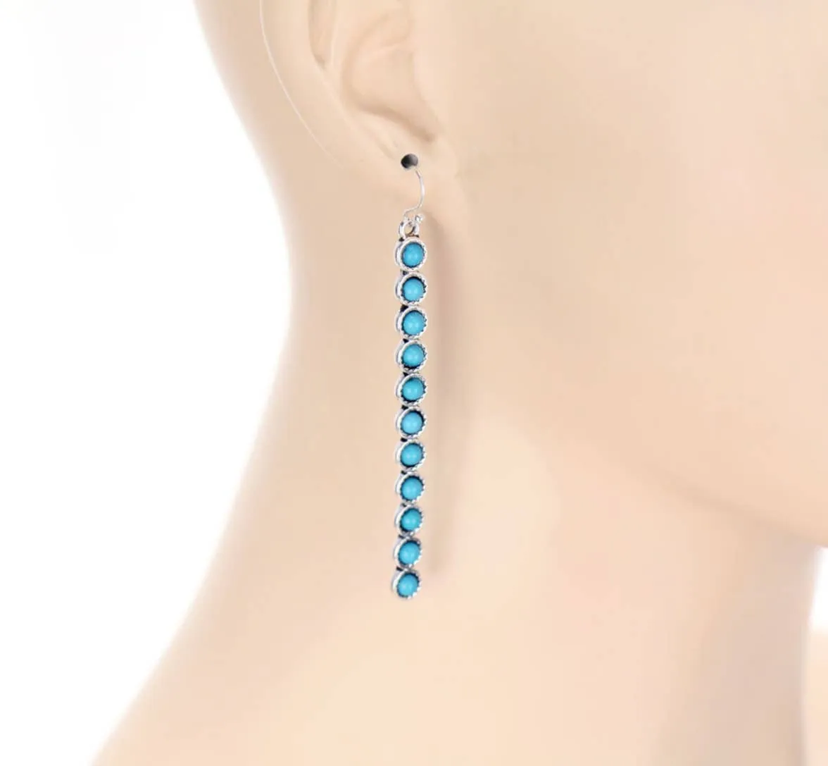 Western Acrylic Stone Bar Dangle Earrings