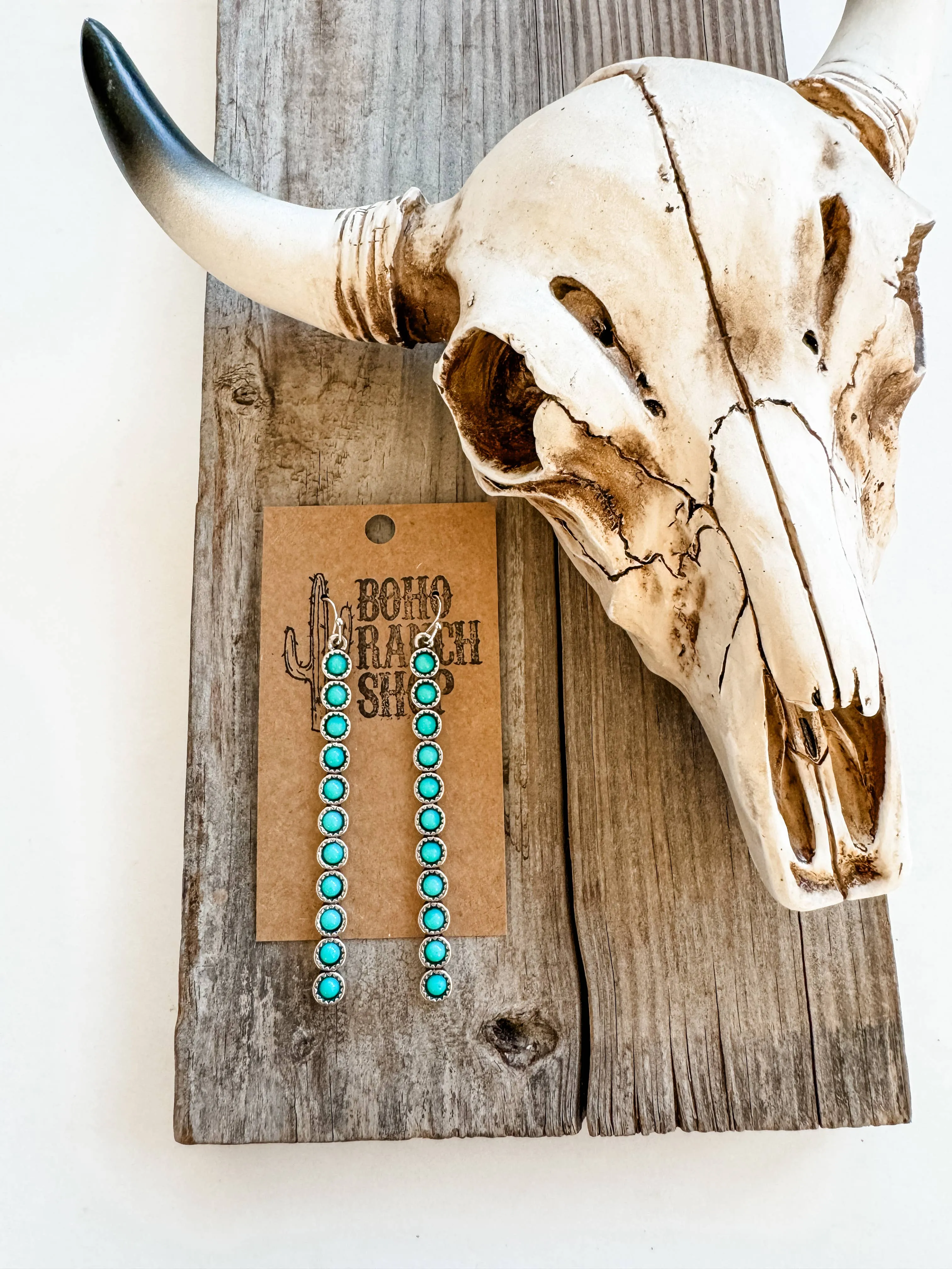Western Acrylic Stone Bar Dangle Earrings