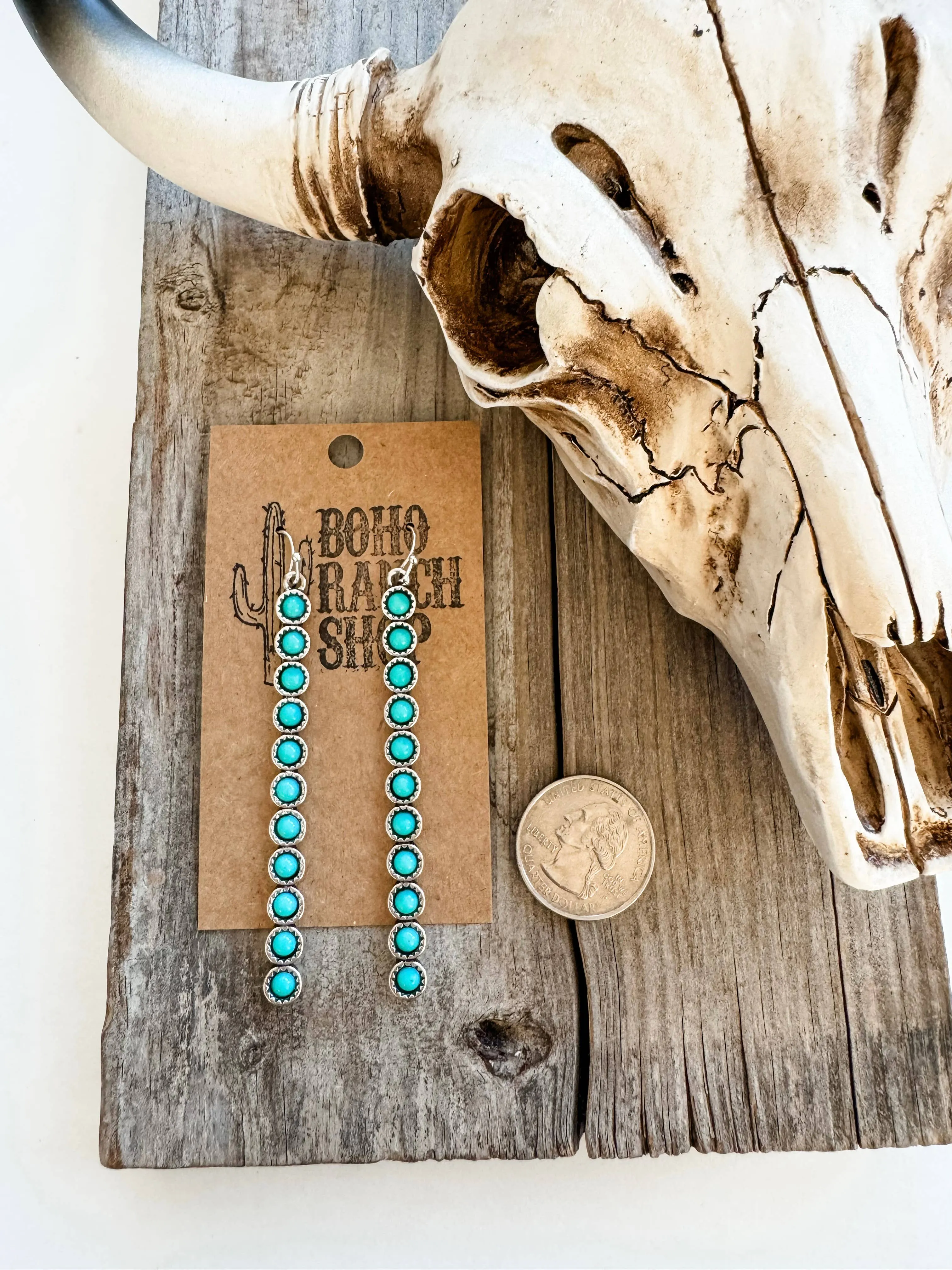 Western Acrylic Stone Bar Dangle Earrings