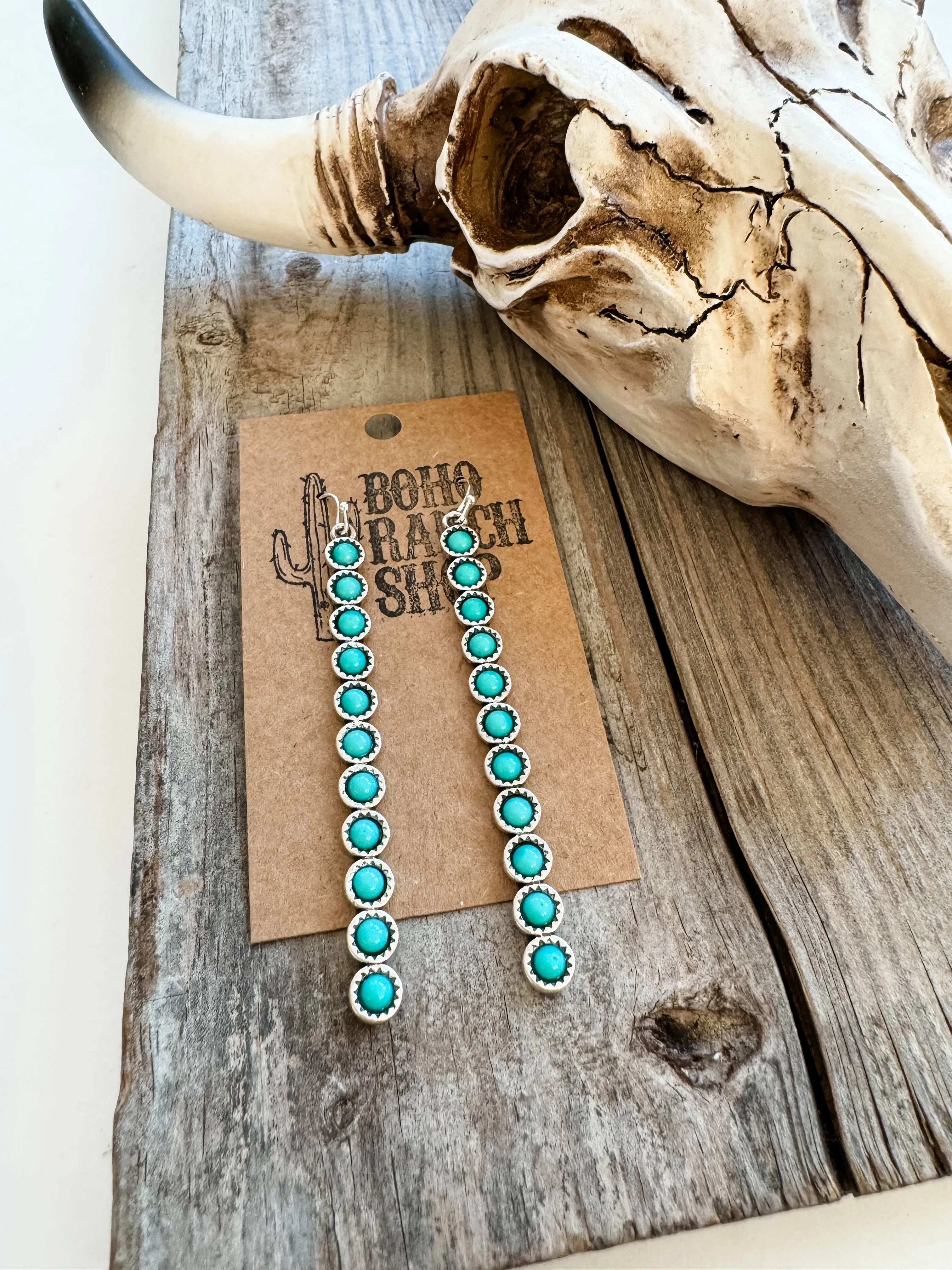 Western Acrylic Stone Bar Dangle Earrings