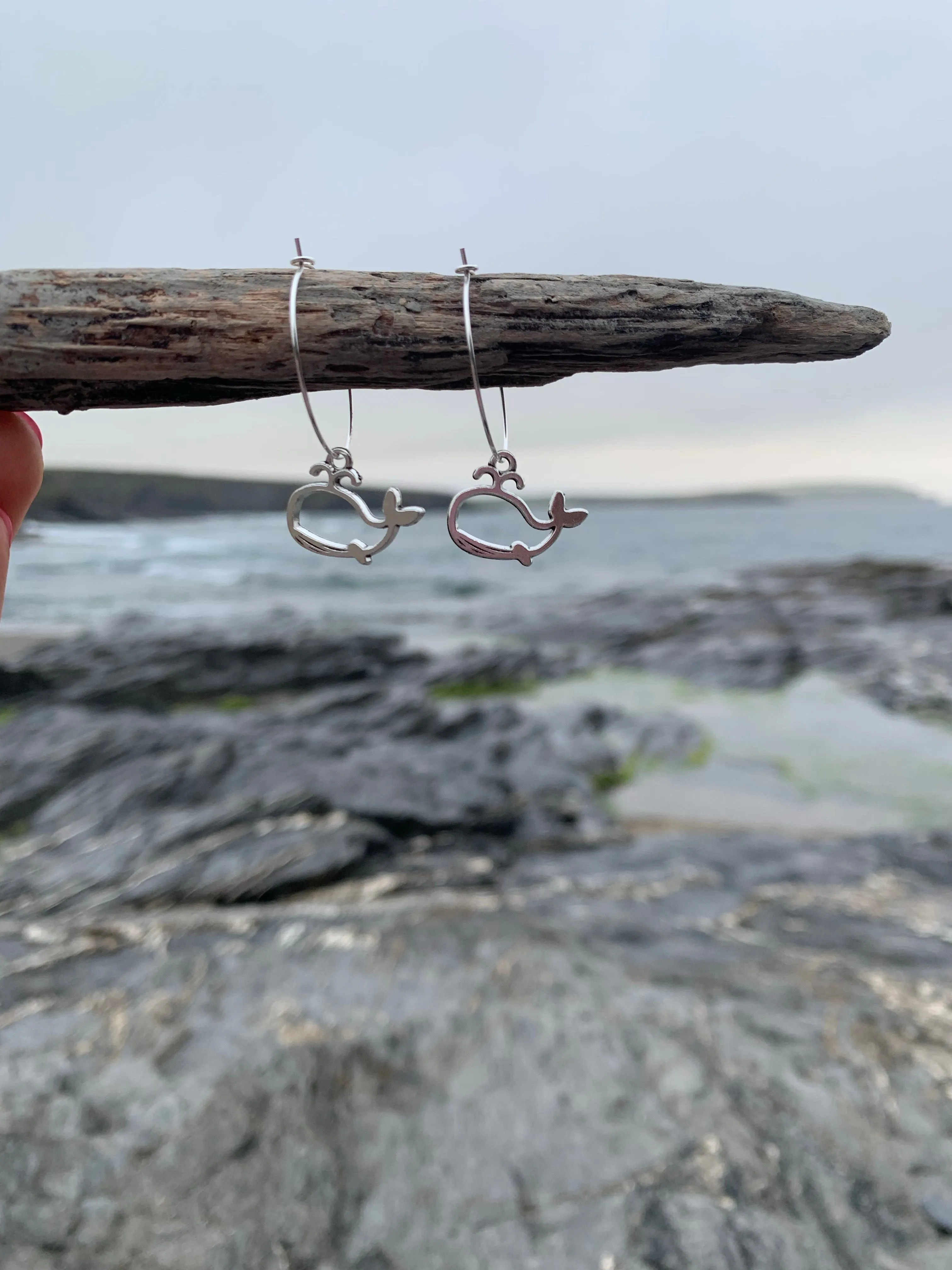Whale Outline Earrings