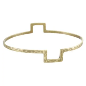 Wide Notch Bangle Bracelet
