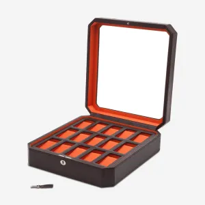 Wolf 1834 Windsor Brown Leather 15 Piece Watch Box 458506