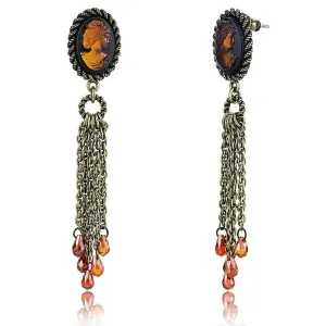 Women's Earrings - LO4185 - Antique Copper Brass Earrings
