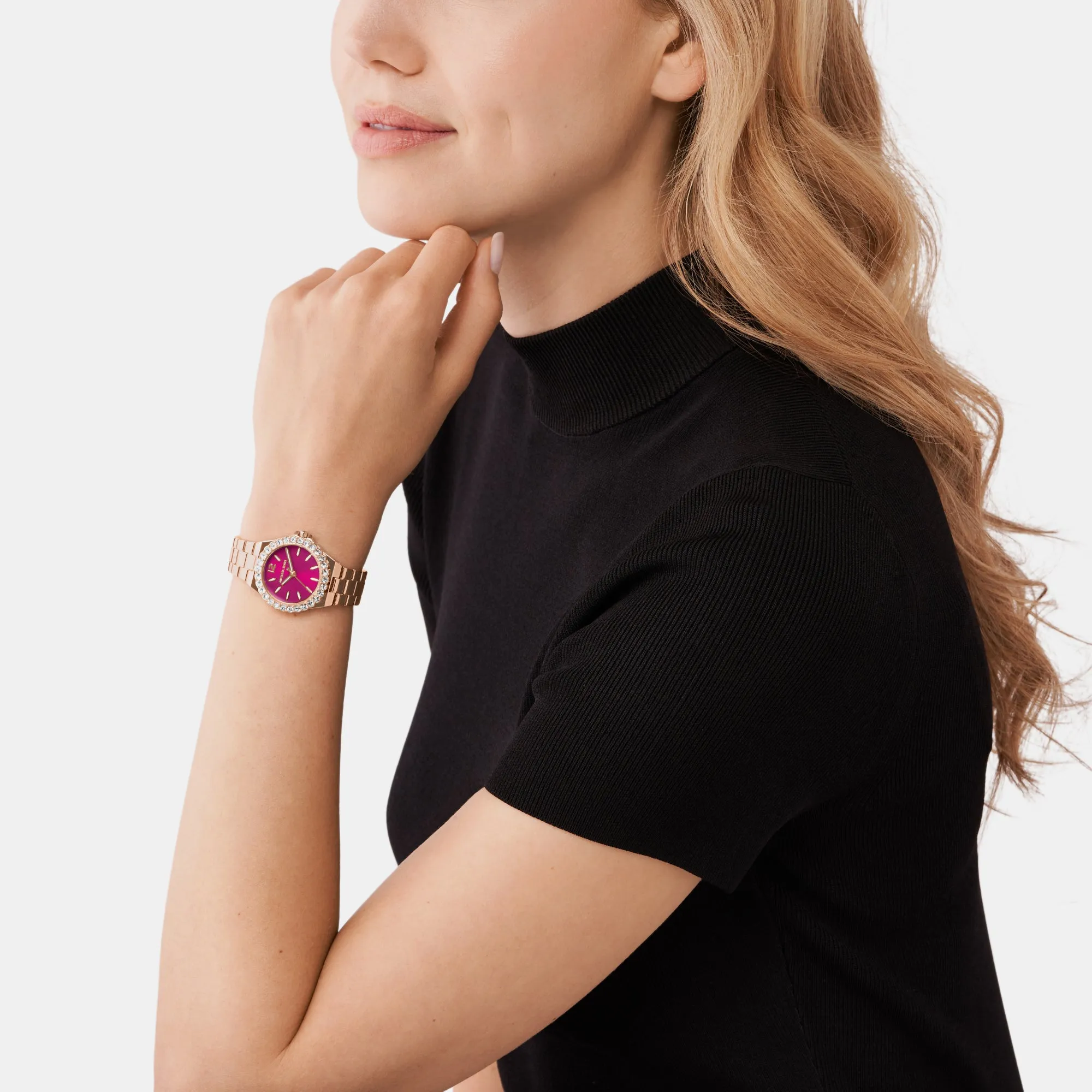 Women's Lennox Three-Hand Rose Gold-Tone Stainless Steel Watch MK7396