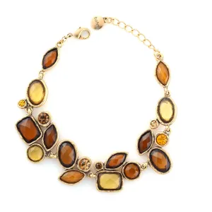 YELLOW AND ORANGE FACETED STONE WRAP AROUND BRACELETS #160BR2301 (2D4/5F7)
