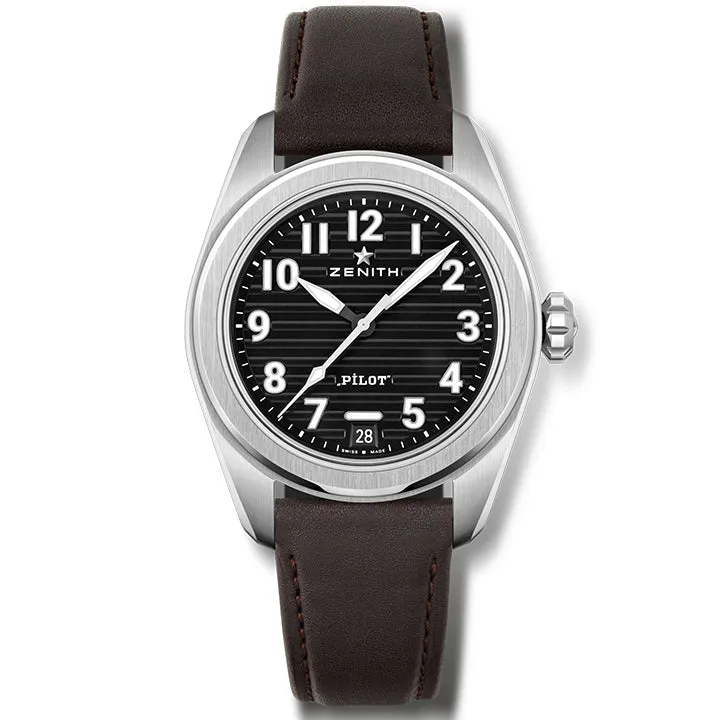 Zenith Pilot Automatic Central Second & Date Steel- 03.4000.3620/21.I001